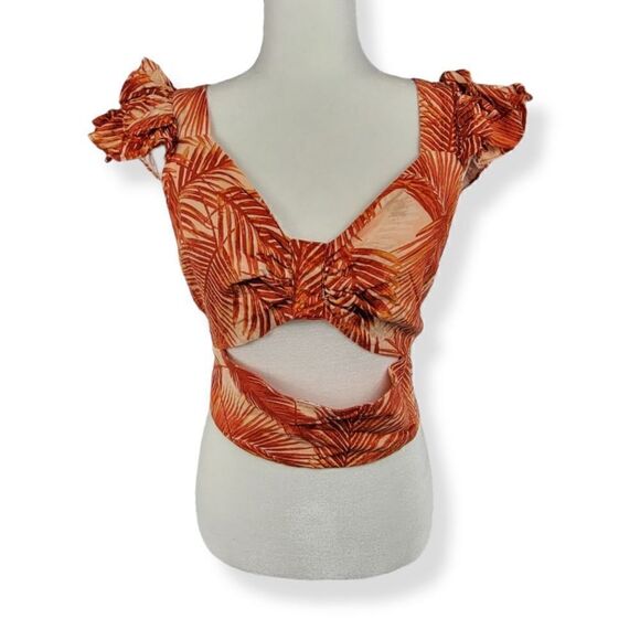 INC  Floral Linen Blend Top LArge - Picture 1 of 5